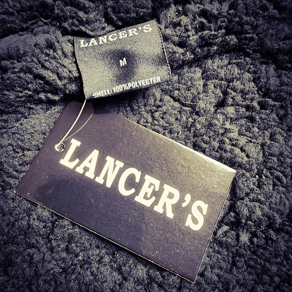 Medium Black and White Geometric Full Zip Lined Hoodie - Picture 10 of 11